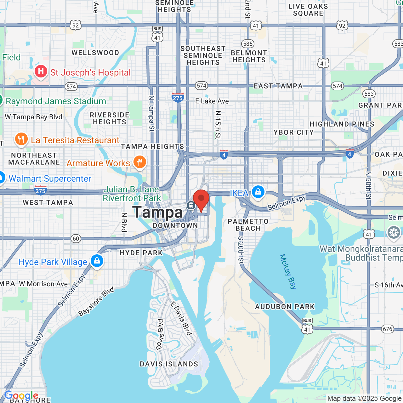 Google map image of our location in 1208 E Kennedy Blvd Tampa, FL